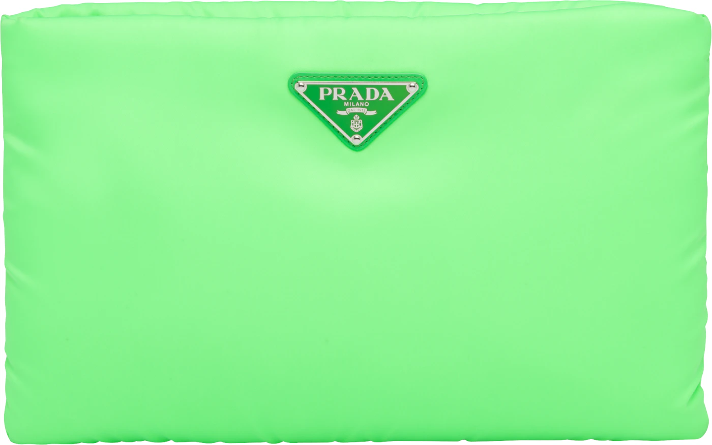 Prada Clutch Padded Nylon 2 Neon Green