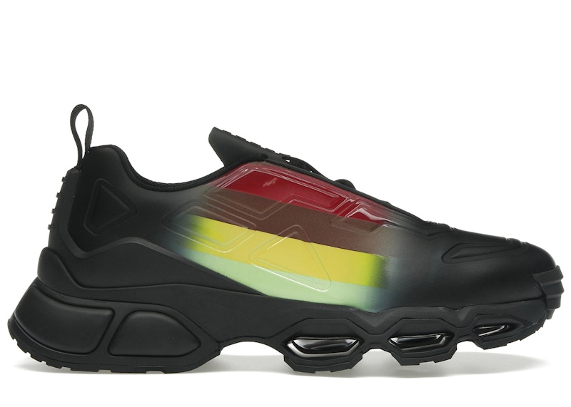Pre-owned Prada Men's Collision Cross Sneaker Sneakers In Black/apple Green In Multi