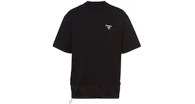 Prada Cotton Nylon Detail Boxy Cut T-shirt Black/White