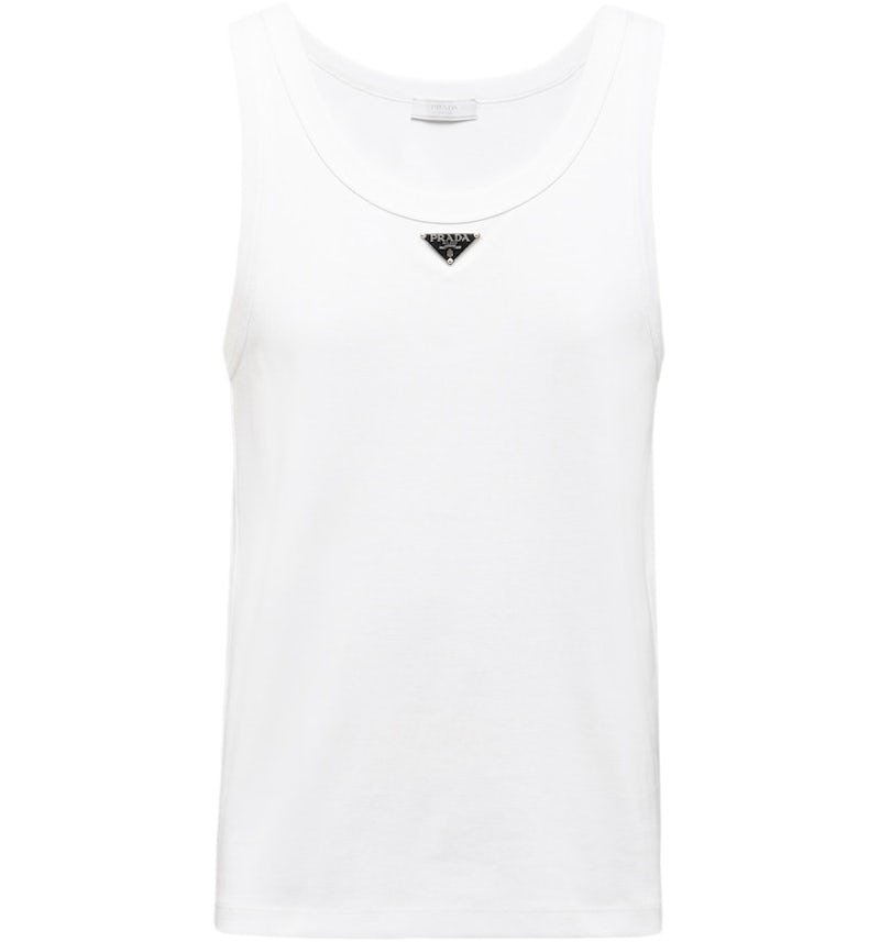 Prada Cotton Tank Top White Men's FW22 US - Main Image