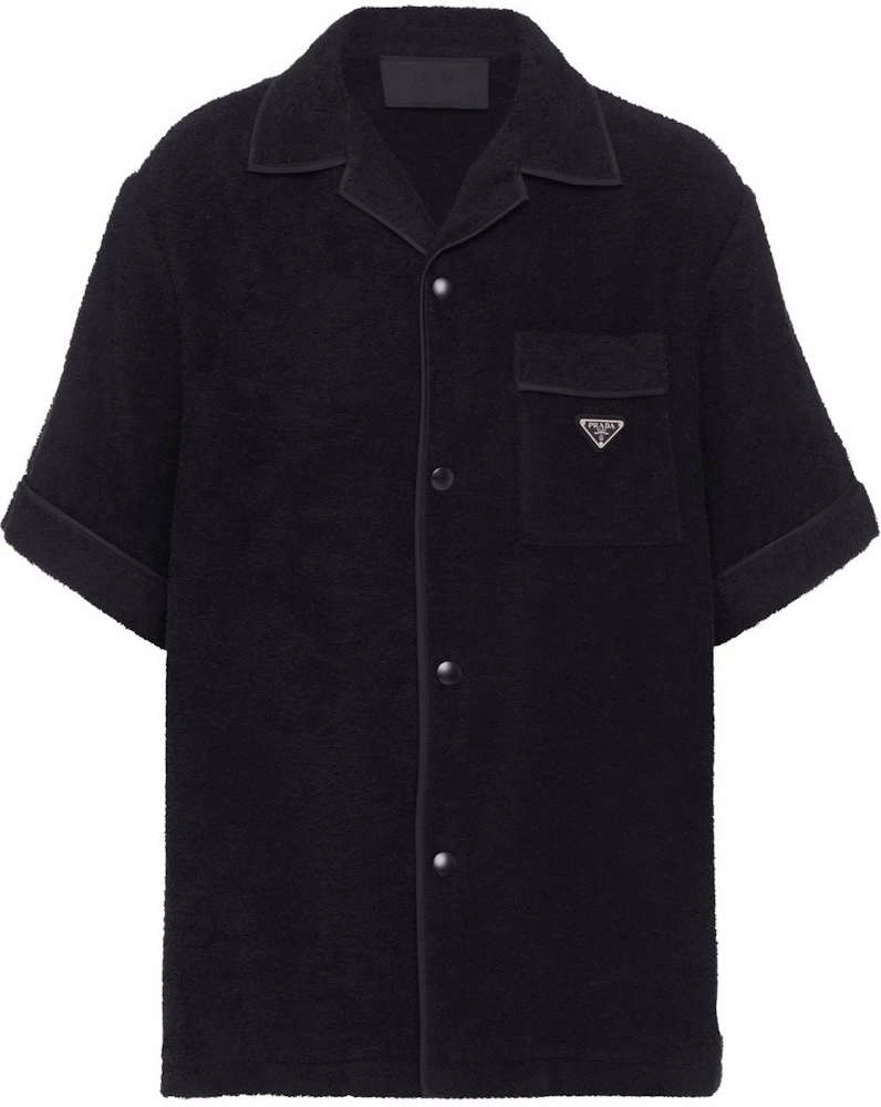 Prada Cotton Towel Bowling Shirt Black - SS22 - US