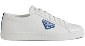 Prada Court Sneaker White Blue Leather (Women's)