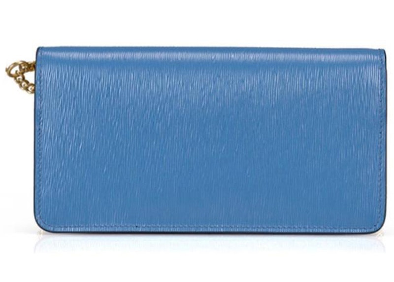 Prada Cowhide Chain Crossbody Bag Blue in Leather with Goldtone US