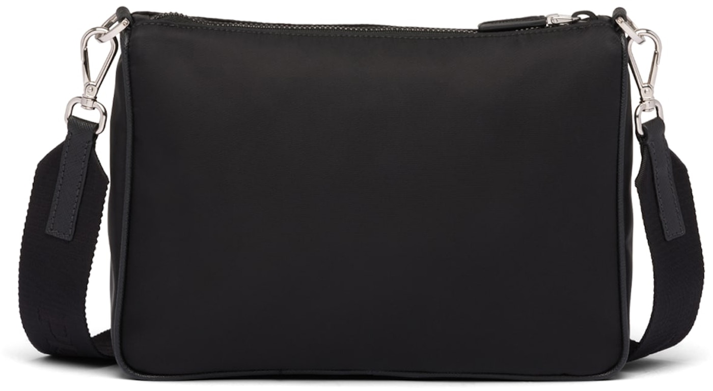 Prada Crossbody Bag Nylon Black in Nylon with Silver-tone
