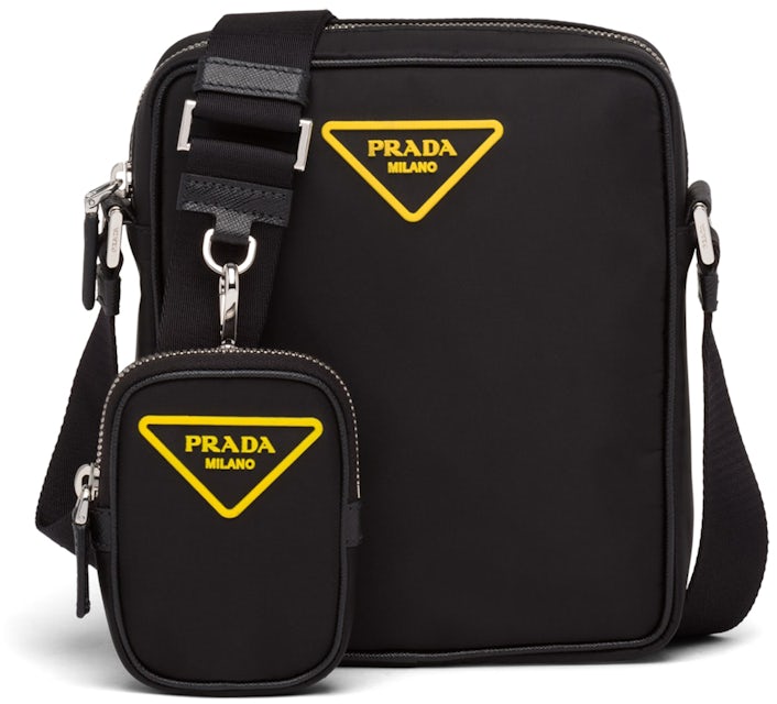 Prada Saffiano Leather Shoulder Crossbody Bag in Yellow for Men