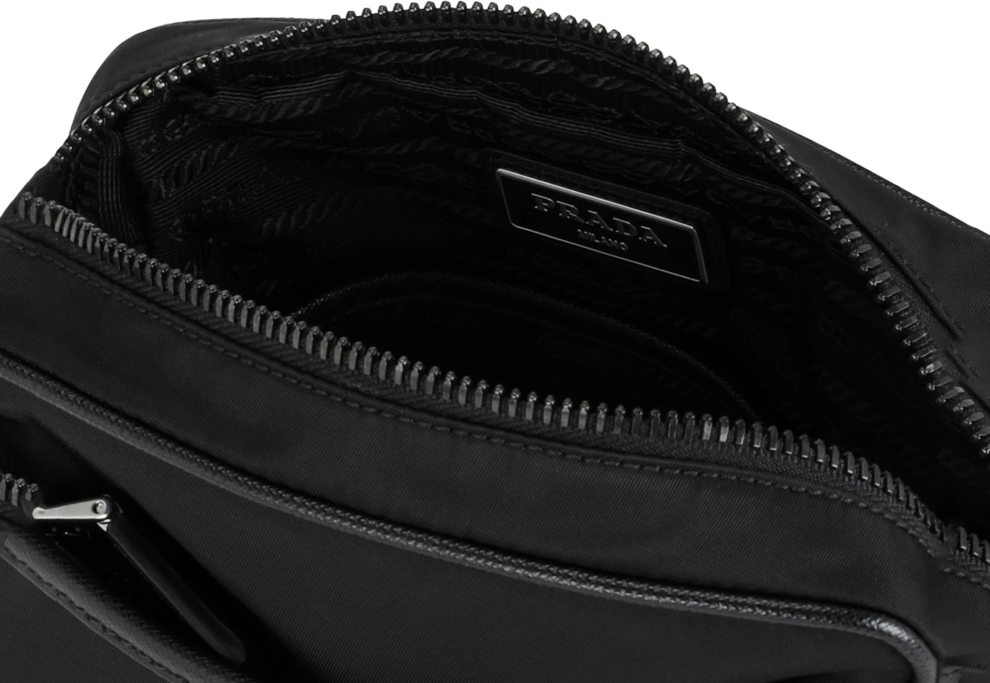 Prada Crossbody Bag Small Black in Nylon with Silver-tone - US