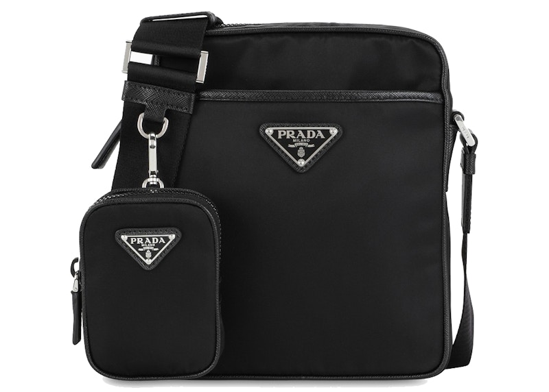 Prada Crossbody Bag Small Black in Nylon with Silver-tone - US