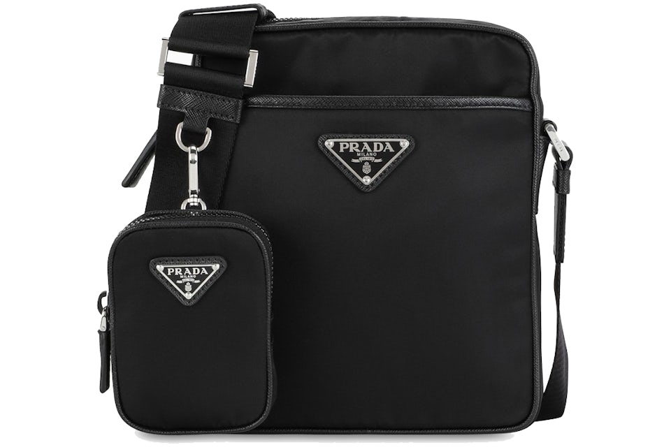 Prada Crossbody Bag Small Black in Nylon with Silver-tone - US