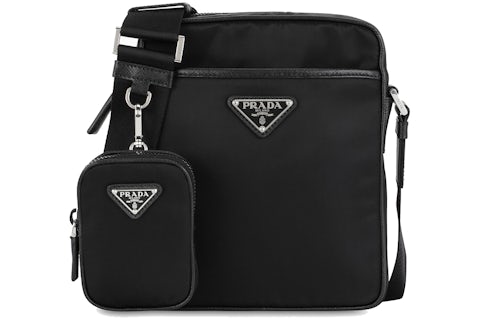 Prada Crossbody Bag Small Black in Nylon with Silver-tone US