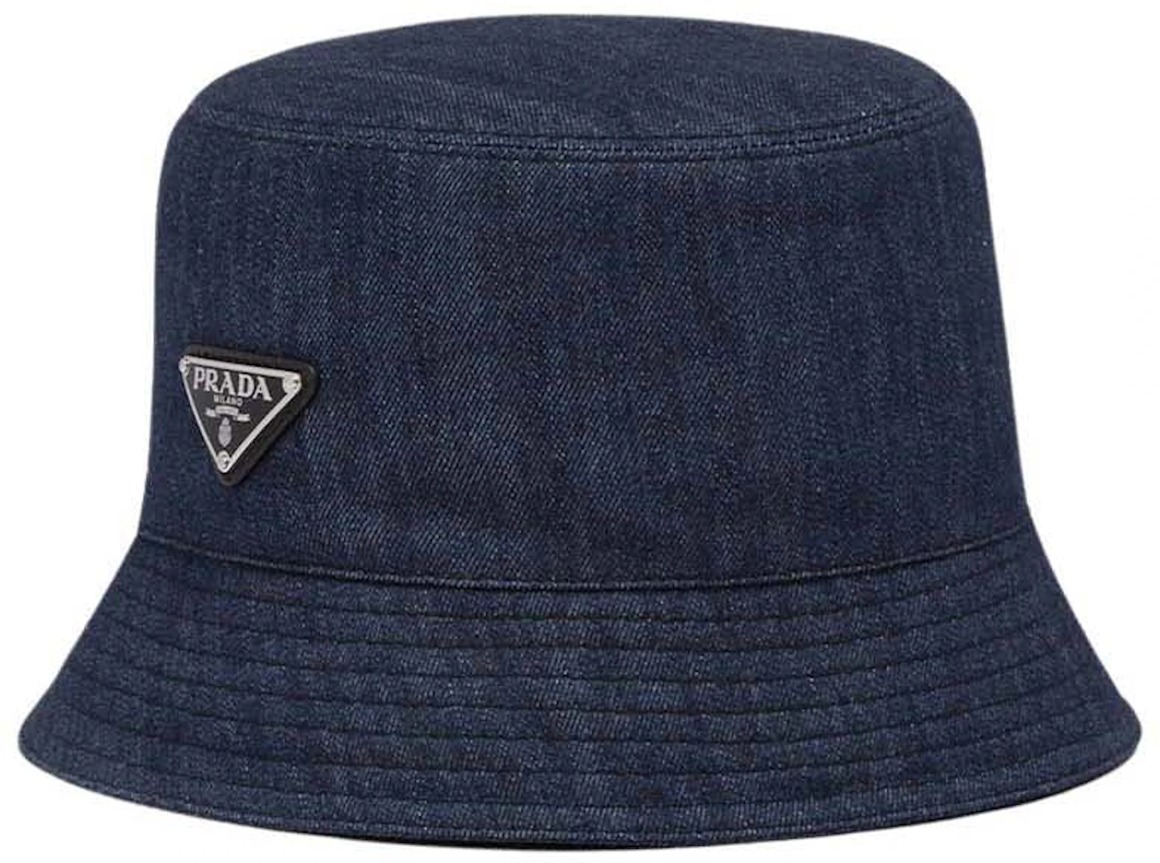 Prada Denim Bucket Hat Navy in Denim with Silver-tone - US
