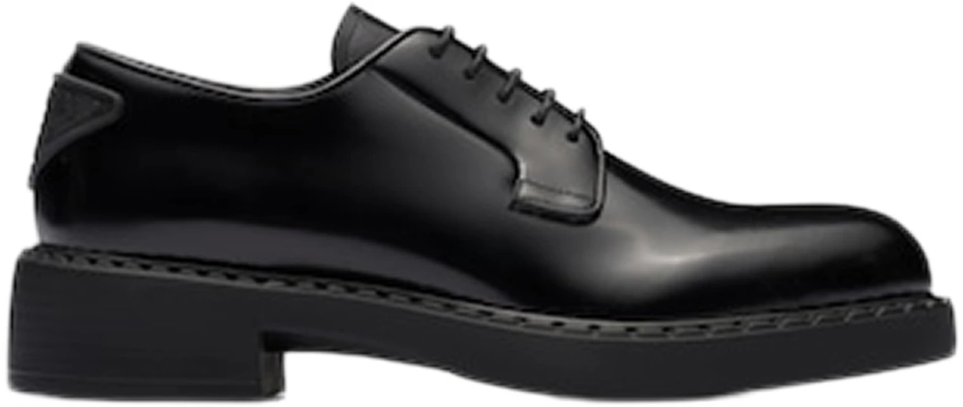 Prada Derby 50mm Shoes Black Brushed Leather - 1E877M_055_F0002_F_B050 - US