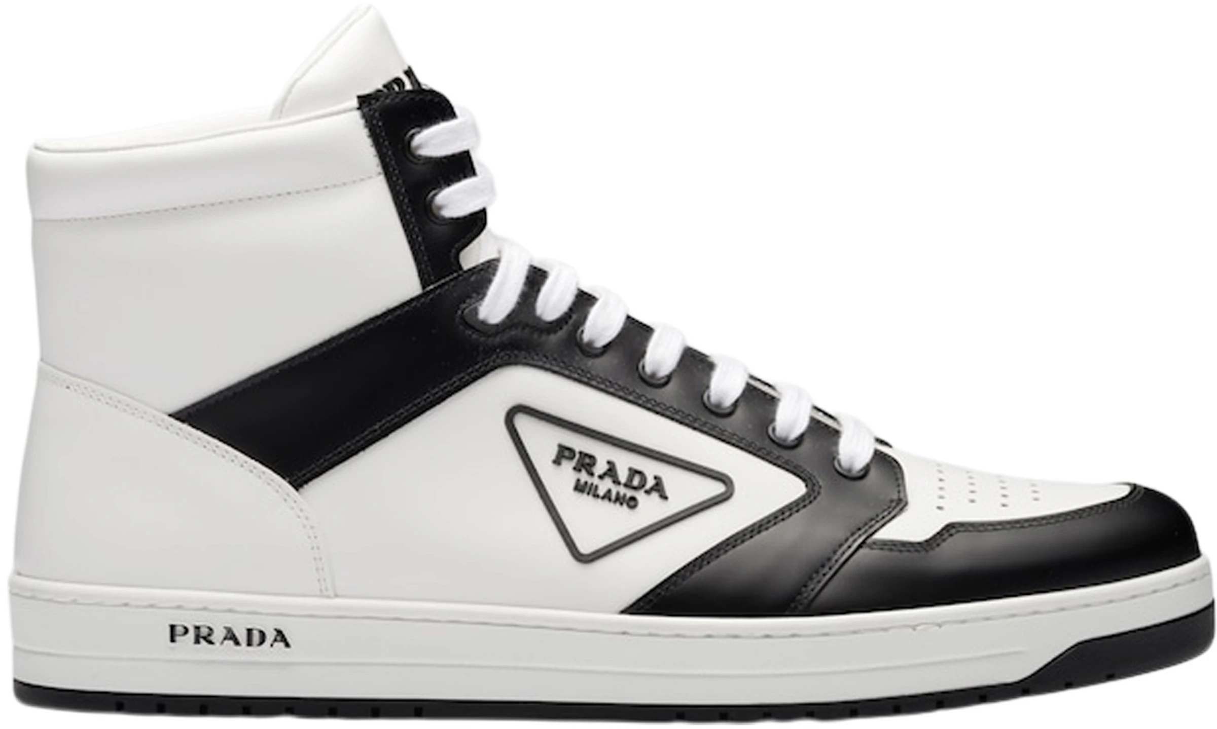 Prada District High White Black White Leather - 2TE182_3LJ6_F0964 - US