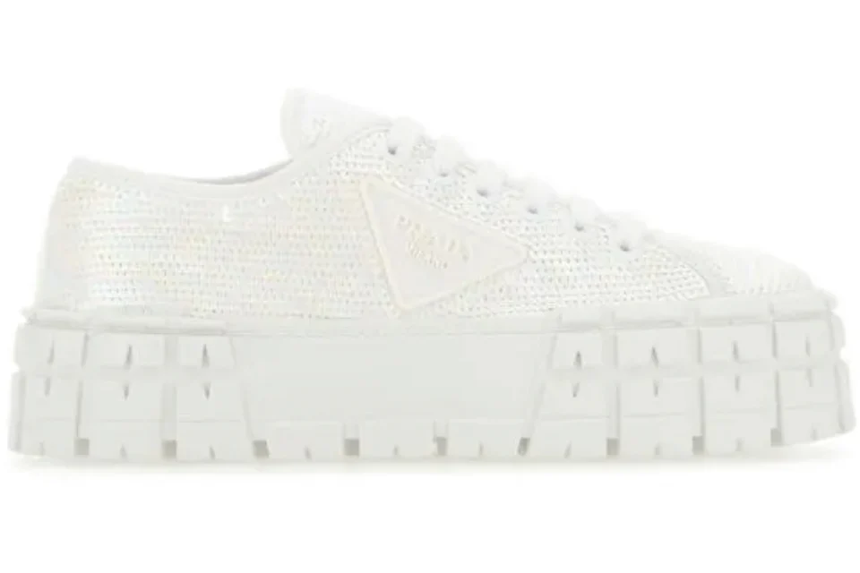 Prada Double Wheel Sneakers Sequins White (Women's)