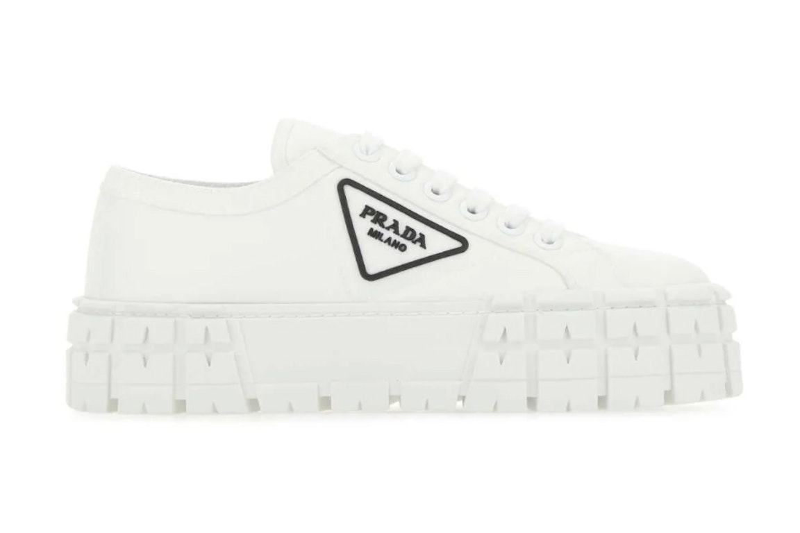 Pre-owned Prada Double Wheel Sneakers White Black (women's) In White/black