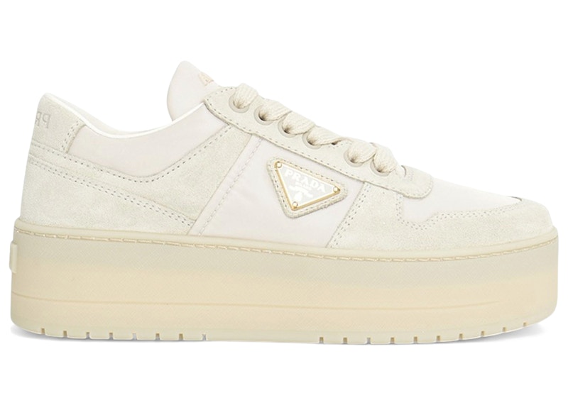 Prada Downtown Bold Low Top Sneakers (Women's) in Ivory