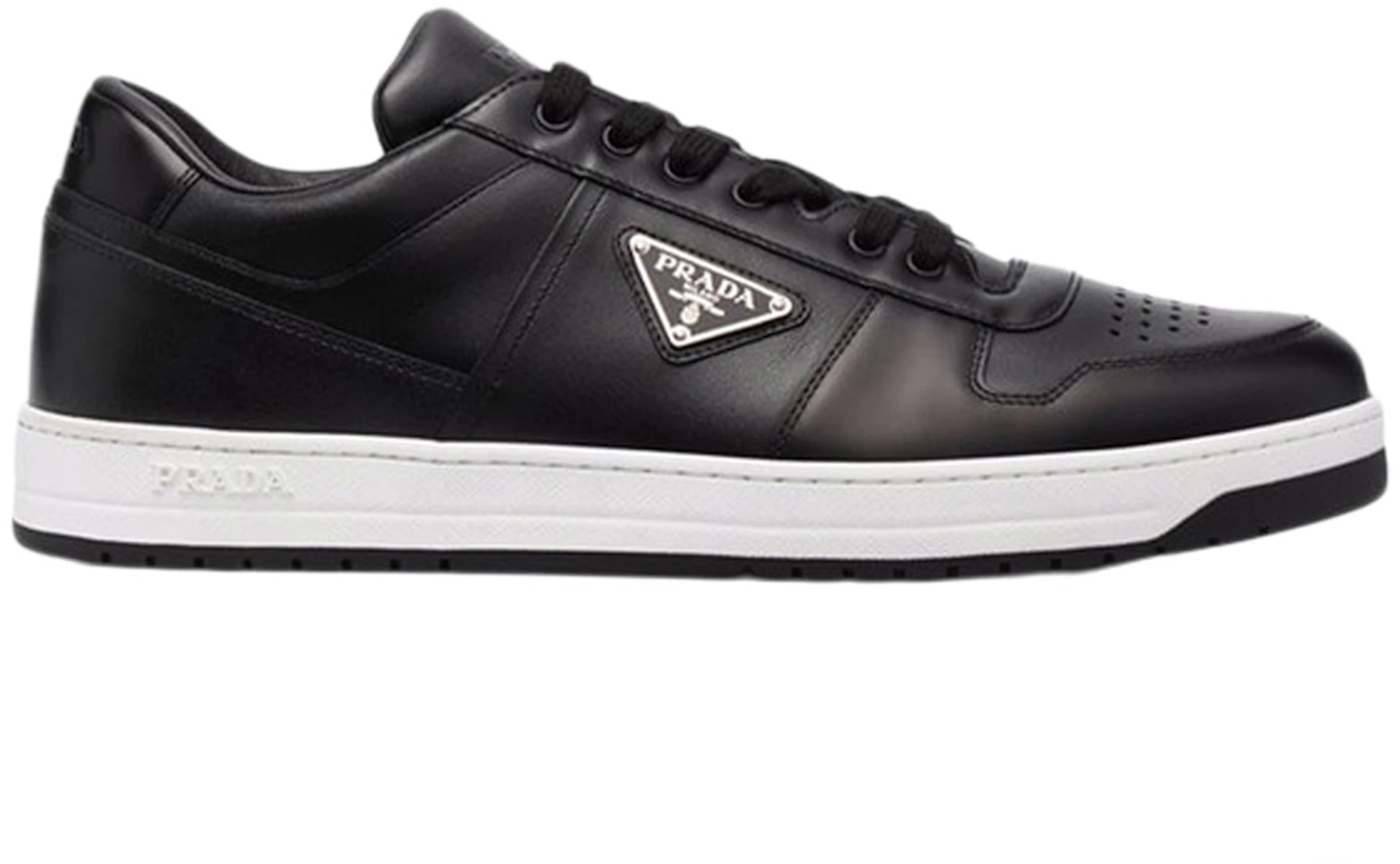 Prada Downtown Low Top Sneakers Leather Black Black White -  2EE364_3LJ6_F0002 - US