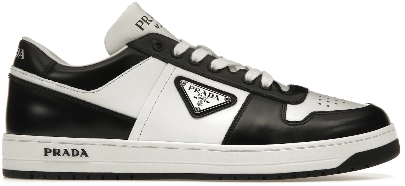 Prada Downtown Low Top Sneakers Leather White Black Men's - 2EE364_3LKG ...
