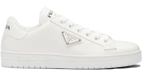 Prada Downtown Low Top Sneakers Leather White Silver (Women's)