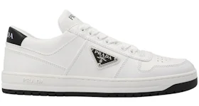 Prada Downtown Low Top Sneakers Leather White White Black (Women's)