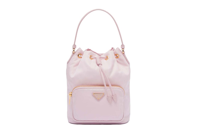 Prada Duet Re Nylon Bucket Shoulder Bag Alabaster Pink in Nylon