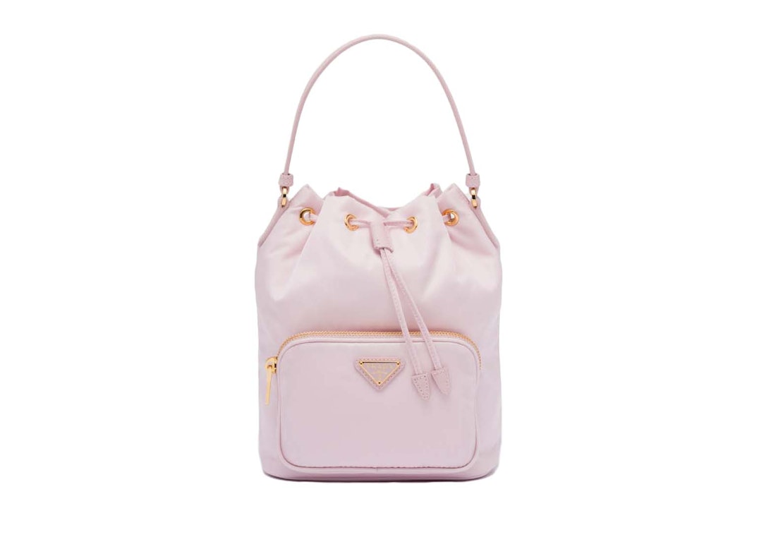 Pre-owned Prada Duet Re-nylon Bucket Shoulder Bag Alabaster Pink