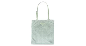 Prada Embellished Satin Handbag Aqua