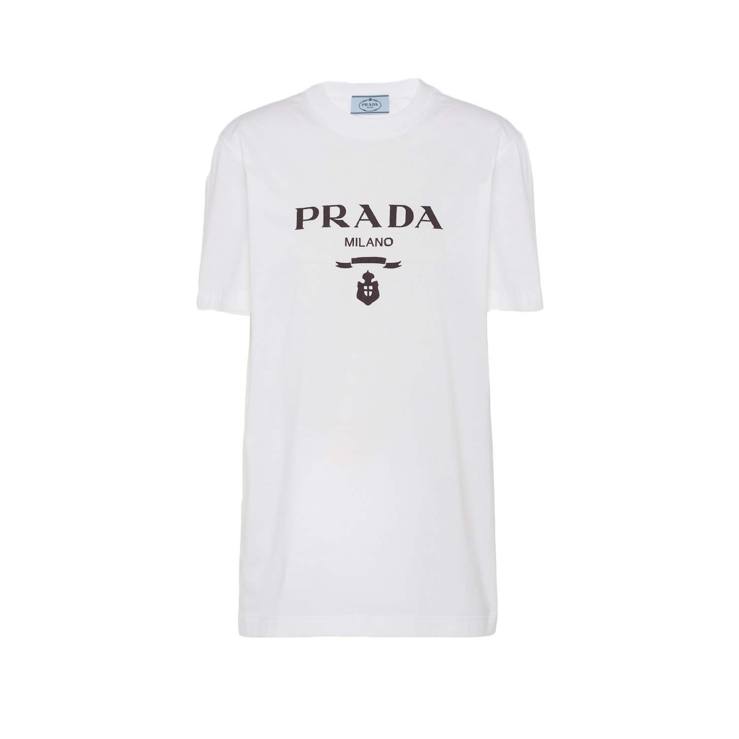 Prada Embroidered Jersey T-shirt White - SS22 - JP