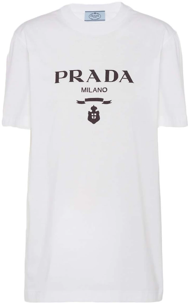 Prada Embroidered Jersey T-shirt White - SS22 - US