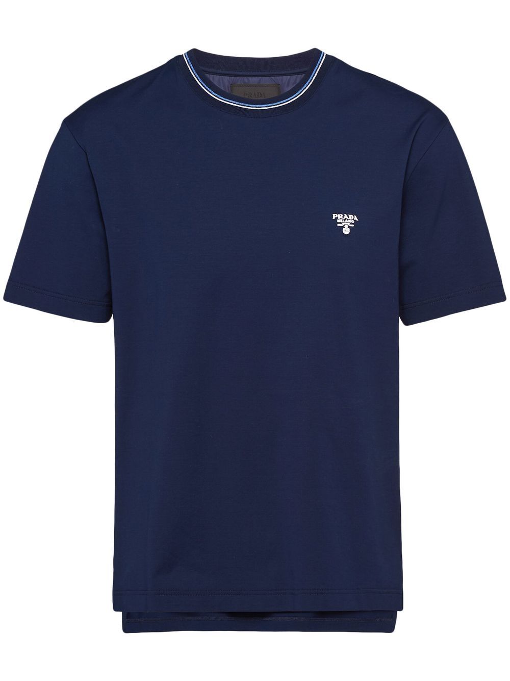 Prada Embroidered Logo T-shirt Navy Blue/White - SS22 - US