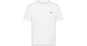 Prada Embroidered Logo T-shirt White/Navy Blue