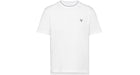 Prada Embroidered Logo T-shirt White/Navy Blue