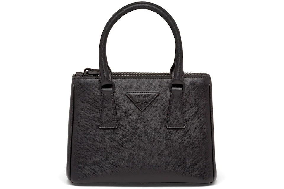 Prada Galleria Micro Bag Black/Black in Saffiano Leather with Black-tone -  US