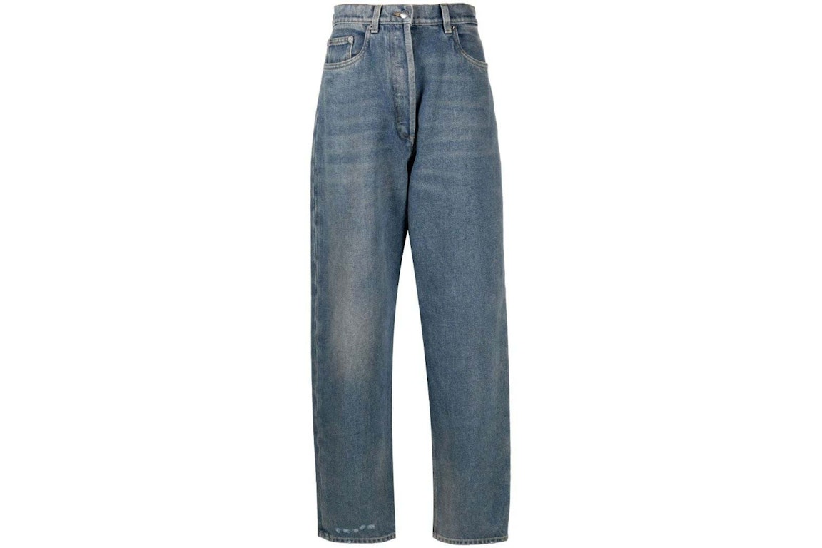 Pre-owned Prada High Waist Straight-leg Jeans Blue