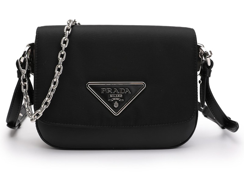 Prada logo clearance plaque shoulder bag