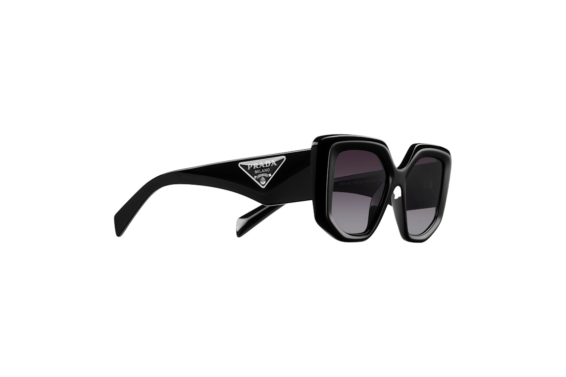 Pre-owned Prada Irregular Sunglasses Black (spr14z 1ab-09s)