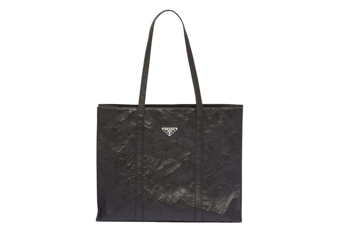 Pre-owned Prada Large Antique Nappa Leather Tote Black