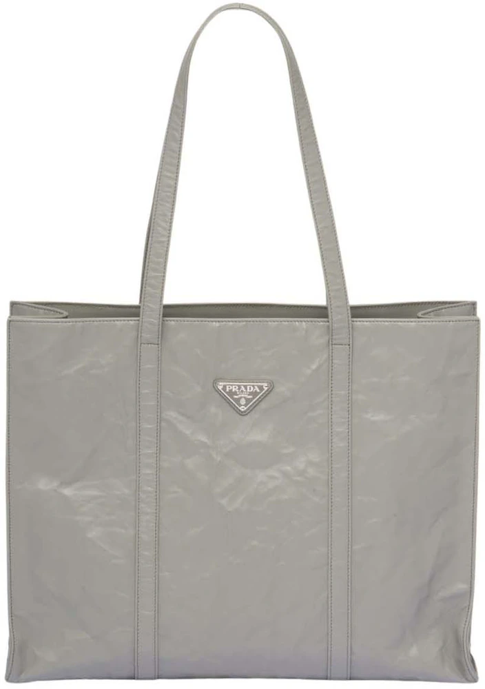 Prada Large Antique Nappa Leather Tote Slate Gray in Leather with ...