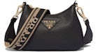 Prada Borsa a Tracolla in Pelle Oro Nero
