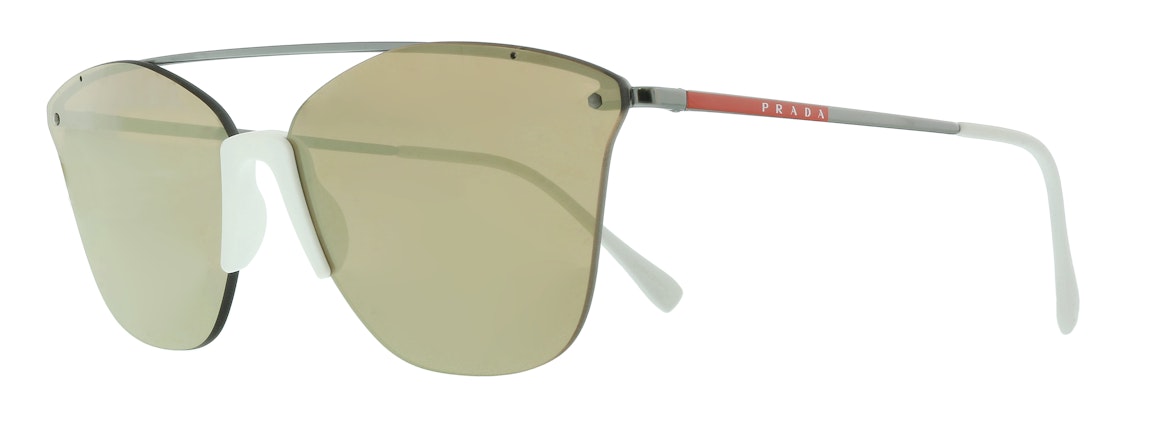 Pre-owned Prada Linea Rossa Sunglasses Ruthenium (0ps 52us 371hd0 Lifestyle)