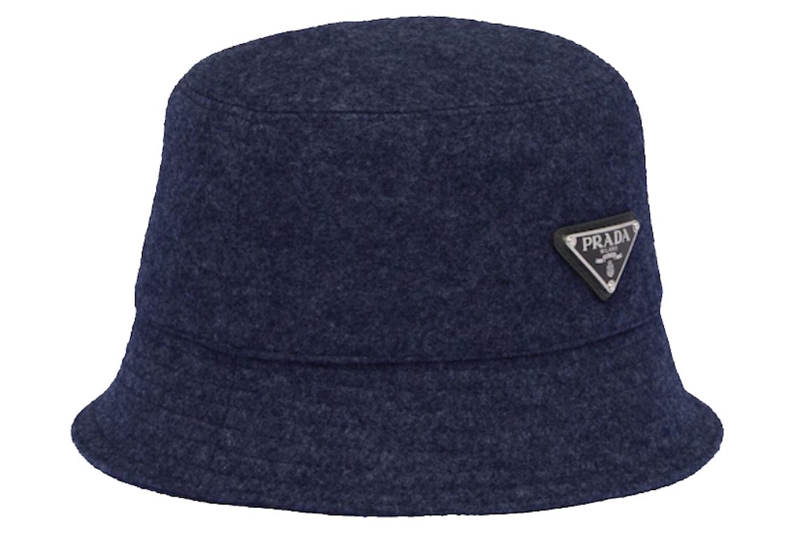 Pre-owned Prada Loden Bucket Hat Navy