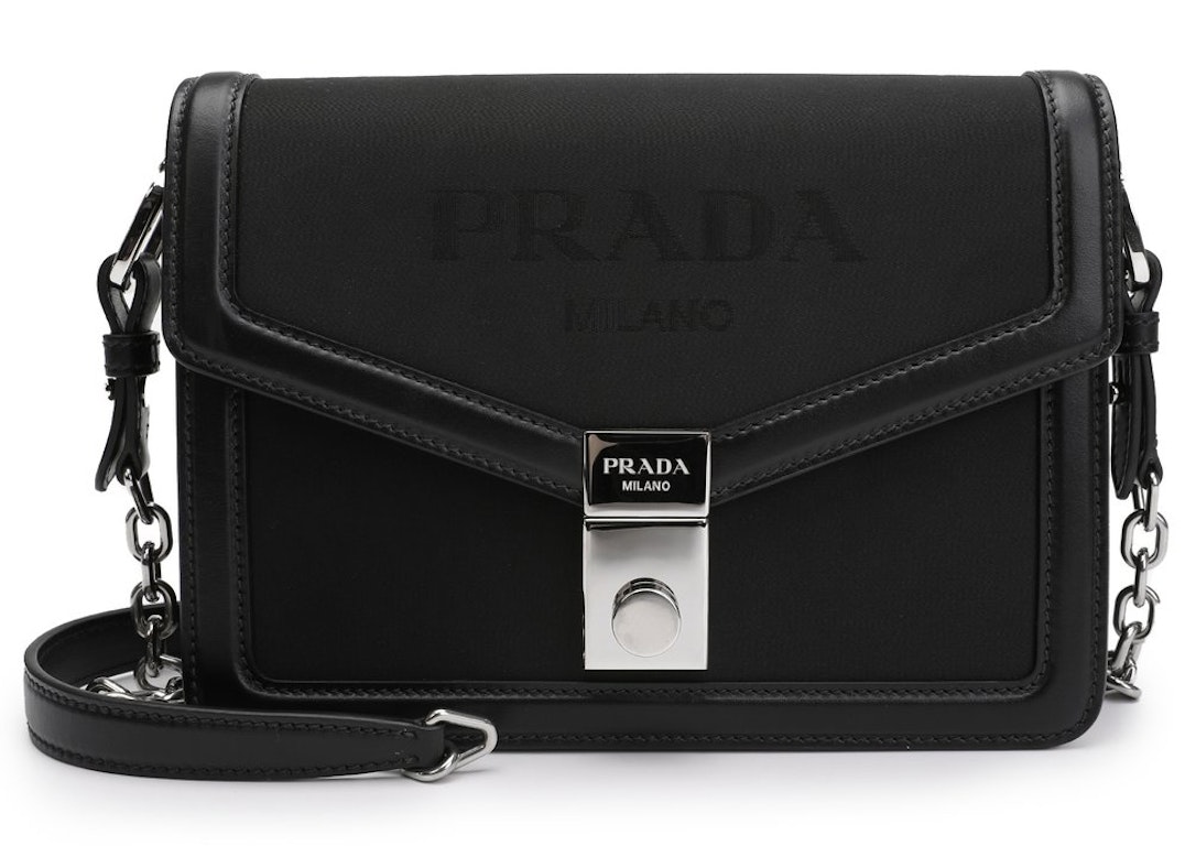 Pre-owned Prada Logo Embossed Crossbody Bag Black
