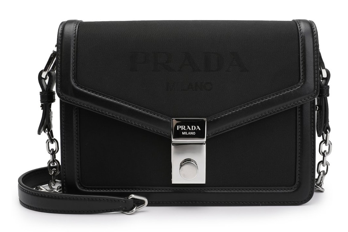 Pre-owned Prada Logo Embossed Crossbody Bag Black