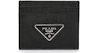 Prada Logo Plaque Cardholder Black