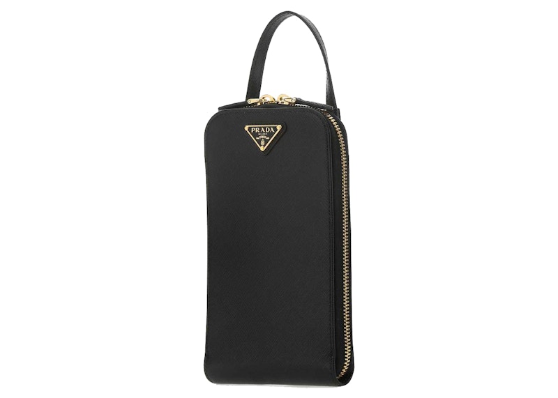 Prada logo plaque online mini pouch