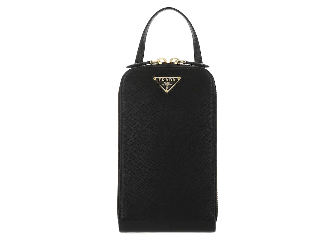 Pre-owned Prada Logo Plaque Crossbody Bag Mini Black