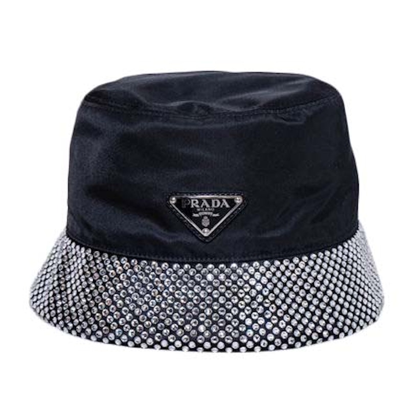 Prada Logo Plaque Embellished Bucket Hat Black Men s PFW23 US