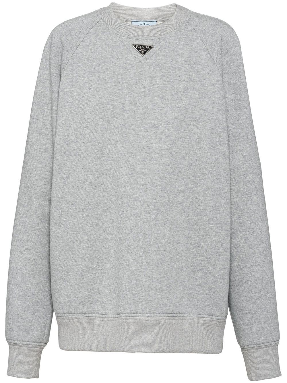 Prada Logo Plaque Jumper Grey SS23 US