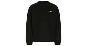 Prada Logo Plaque Round-Neck Sweatshirt Black