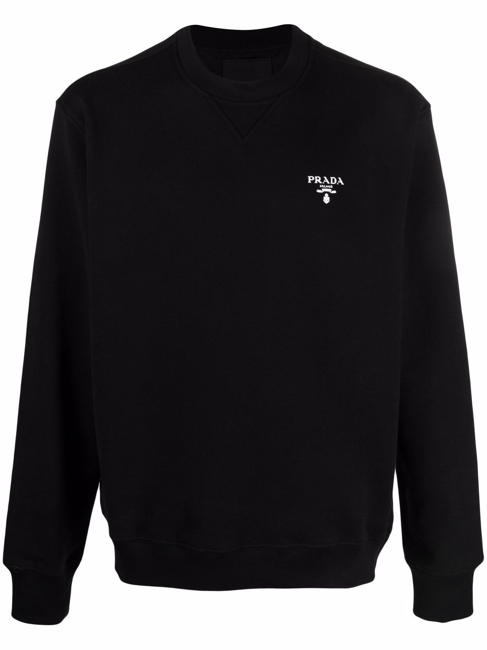 Prada Logo Print Crewneck Sweatshirt Black メンズ - SS21 - JP