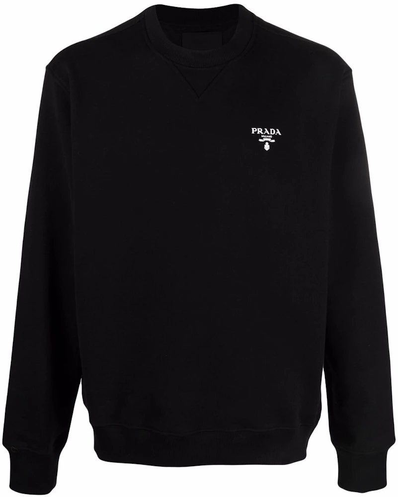 Prada Logo Print Crewneck Sweatshirt Black Men's - SS21 - US